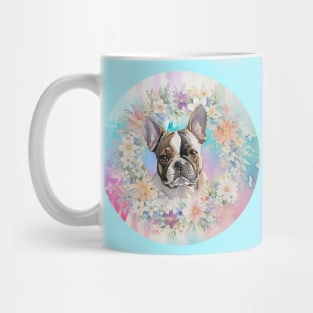 French Bulldog Floral Wreath Mug